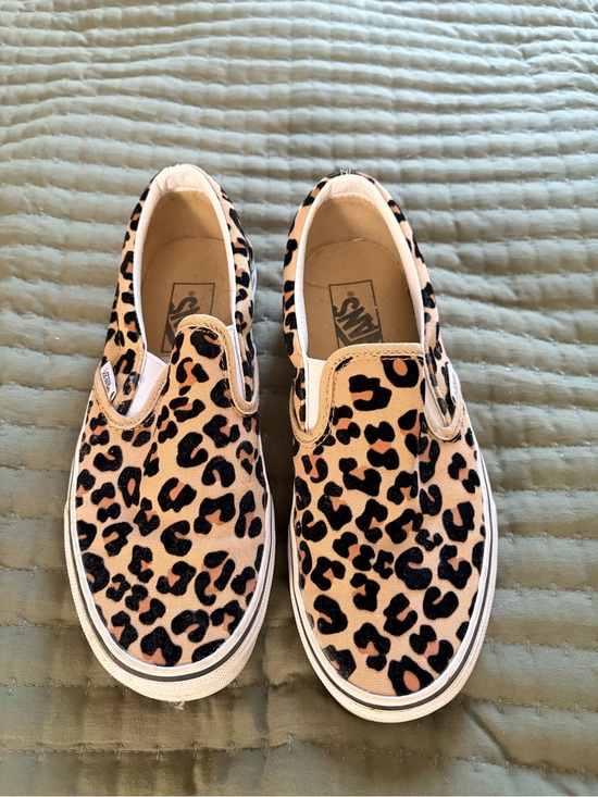 Vans Shoes - Vans Classic Slip-On Leopard Print Sneakers - Tan/Black